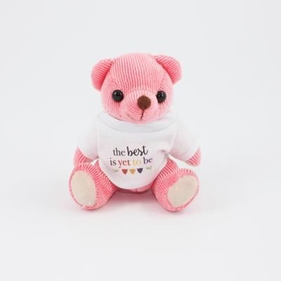 Branded Promotional 12CM TEE SHIRT STRAWBERRY CANDY BEAR Soft Toy From Concept Incentives.