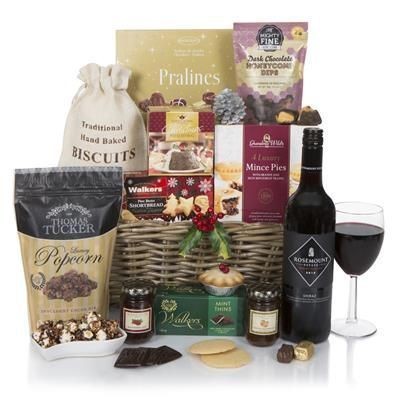 Branded Promotional SLEIGH BELLS CHRISTMAS BASKET Hamper From Concept Incentives.
