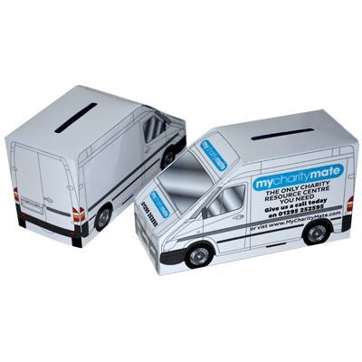 Branded Promotional CARD AMBULANCE VAN MINI BUS COLLECTION BOX Money Box From Concept Incentives.