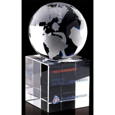 Branded Promotional 60MM CRYSTAL GLOBE AWARD Globe From Concept Incentives.