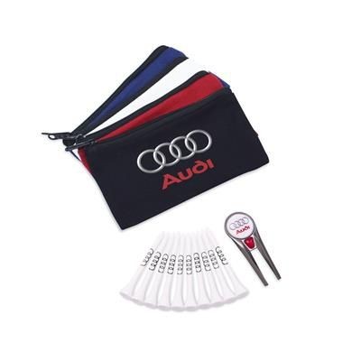 Branded Promotional COTTON CANVAS ZIP GOLF BAG 4 Golf Gift Set From Concept Incentives.