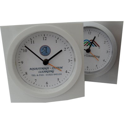 Branded Promotional PLASTIC DESK CLOCK with Radio Controlled Facilty & Alarm Clock From Concept Incentives.