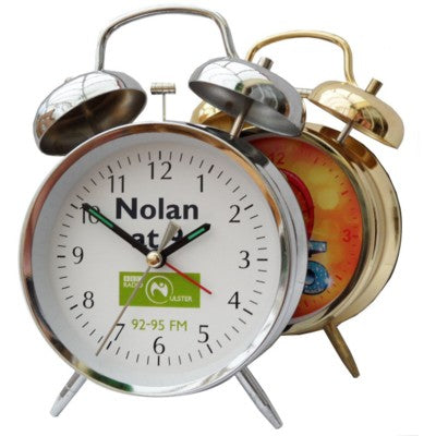 Branded Promotional METAL DOUBLE BELL ALARM DESK CLOCK Clock From Concept Incentives.