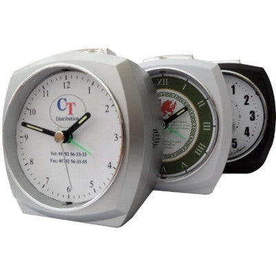 Branded Promotional PLASTIC DESK CLOCK with Alarm Clock From Concept Incentives.