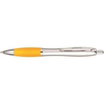 Branded Promotional CONTOUR DIGITAL ARGENT BALL PEN in Yellow Pen From Concept Incentives.