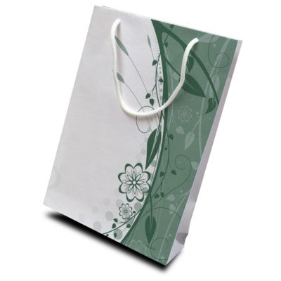 Branded Promotional LUXURY WHITE KRAFT PAPER CARRIER BAG - X-SMALL 130GSM KRAFT PAPER with Short Pp Rope Handles Carrier Bag From Concept Incentives.