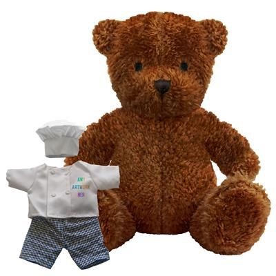 Branded Promotional PRINTED PROMOTIONAL SOFT TOY JAMES I TEDDY BEAR with Chef Outfit Soft Toy From Concept Incentives.