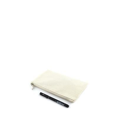 Branded Promotional CHEMBU 16OZ COTTON PENCIL CASE in Natural Pencil Case From Concept Incentives.