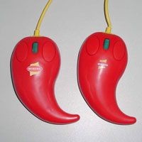 Branded Promotional CHILLI SHAPE COMPUTER MOUSE in Red Mouse From Concept Incentives.