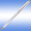 Branded Promotional CHEVIOT ORO BALL PEN in Gloss White with Gold Gilt Trim Pen From Concept Incentives.