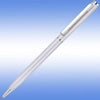 Branded Promotional CHEVIOT ARGENT BALL PEN in Gloss White with Silver Trim Pen From Concept Incentives.