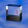Branded Promotional COLOUR CRYSTAL GLASS BASE AWARD TROPHY Award From Concept Incentives.