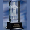 Branded Promotional LARGE COLUMN GLASS AWARD TROPHY with Base Award From Concept Incentives.