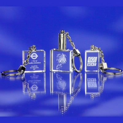 Branded Promotional GLASS RECTANGULAR KEYRING Keyring From Concept Incentives.