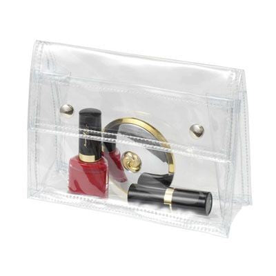Branded Promotional PRESS STUD CLEAR TRANSPARENT BAG Cosmetics Bag From Concept Incentives.