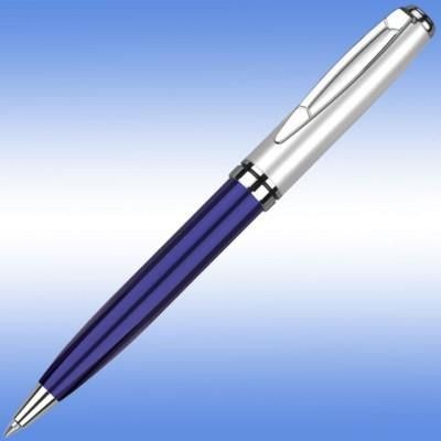 Branded Promotional CONSUL BALL PEN in Blue with Silver Trim Pen From Concept Incentives.