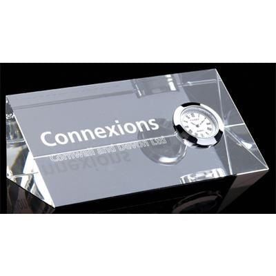 Branded Promotional BEVELLED CRYSTAL DESK CLOCK Clock From Concept Incentives.