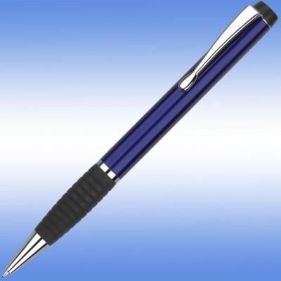 Branded Promotional CONCERTO NO 2 BALL PEN in Blue with Black Grip & Silver Trim Pen From Concept Incentives.