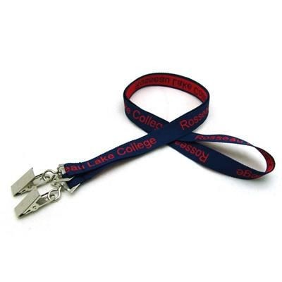 Branded Promotional 5 - 8 INCH DETAILED COARSE WEAVE LANYARD with Double Standard Attachment Lanyard From Concept Incentives.