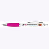 Branded Promotional CONTOUR DIGITAL BALL PEN in White with Pink Grip Pen From Concept Incentives.