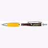 Branded Promotional CONTOUR DIGITAL BALL PEN in White with Yellow Grip Pen From Concept Incentives.