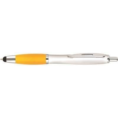 Branded Promotional CONTOUR DIGITAL TOUCH BALL PEN in Yellow Pen From Concept Incentives.