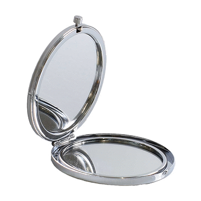 Branded Promotional COMPACT MIRROR in Silver Mirror From Concept Incentives.