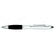 Branded Promotional CONTOUR-I METAL BALL PEN in White with Black Grip Pen From Concept Incentives.