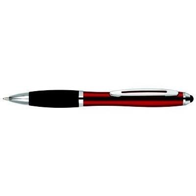 Branded Promotional CONTOUR-I METAL BALL PEN in Red with Black Grip Pen From Concept Incentives.