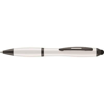 Branded Promotional CONTOUR-I NOIR BALL PEN in White Pen From Concept Incentives.