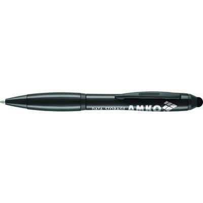 Branded Promotional CONTOUR-I NOIR BALL PEN in Black Pen From Concept Incentives.