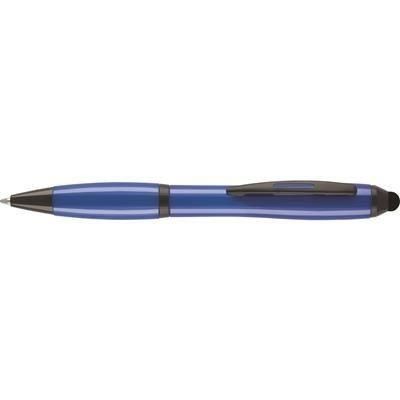 Branded Promotional CONTOUR-I NOIR BALL PEN in Blue Pen From Concept Incentives.