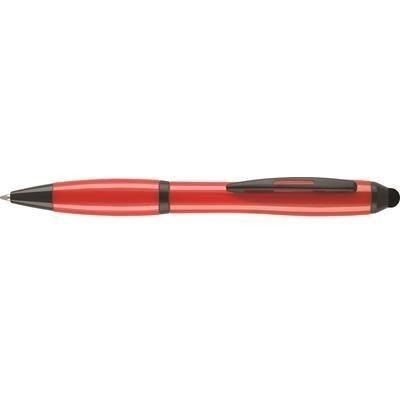 Branded Promotional CONTOUR-I NOIR BALL PEN in Red Pen From Concept Incentives.