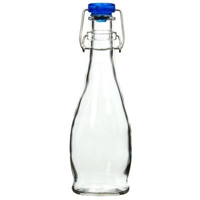 Branded Promotional SMALL FLIP TOP GLASS BOTTLE in Blue Bottle From Concept Incentives.