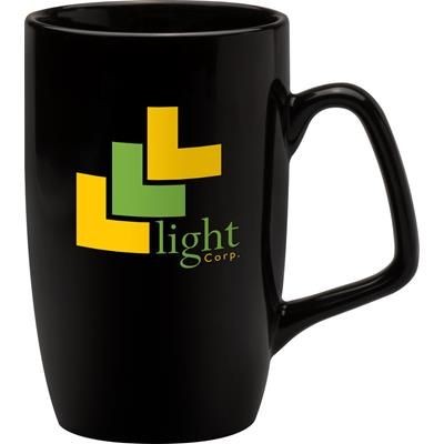Branded Promotional CORPORATE MUG in Black Mug From Concept Incentives.