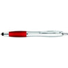 Branded Promotional CONTOUR TOUCH BALL PEN in Silver with Red Grip Pen From Concept Incentives.