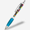 Branded Promotional CONTOUR WRAP BALL PEN in White with Blue Trim Pen From Concept Incentives.