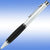 Branded Promotional CASTILE BALL PEN in White with Black Grip & Silver Trim Pen From Concept Incentives.