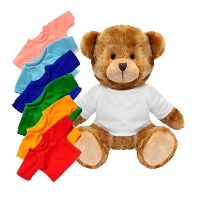 Branded Promotional PRINTED PROMOTIONAL SOFT TOY CHARLES TEDDY BEAR with Colour Tee Shirt Soft Toy From Concept Incentives.