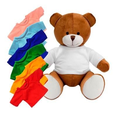 Branded Promotional PRINTED PROMOTIONAL SOFT TOY RICHARD TEDDY BEAR with Colour Tee Shirt Soft Toy From Concept Incentives.