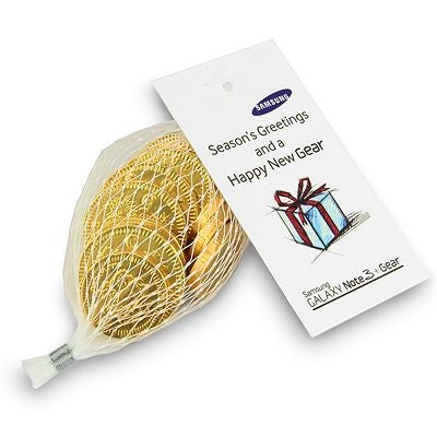 Branded Promotional PERSONALISED NET OF GOLD CHOCOLATE COIN Chocolate From Concept Incentives.