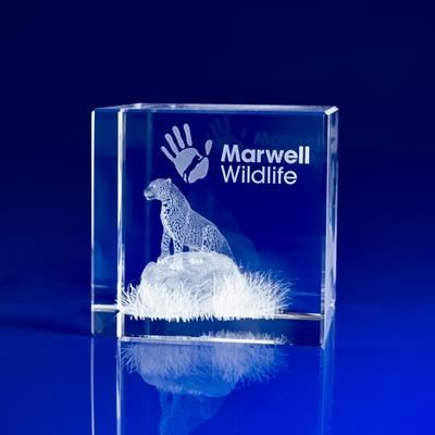 Branded Promotional CUBE BLOCK in Crystal Paperweight From Concept Incentives.