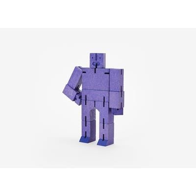 Branded Promotional CUBEBOT SMALL WOOD ROBOT PUZZLE in Violet Robot From Concept Incentives.