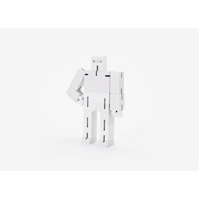 Branded Promotional CUBEBOT SMALL WOOD ROBOT PUZZLE in White Robot From Concept Incentives.