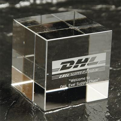 Branded Promotional OPTICAL CRYSTAL CUBE Award From Concept Incentives.