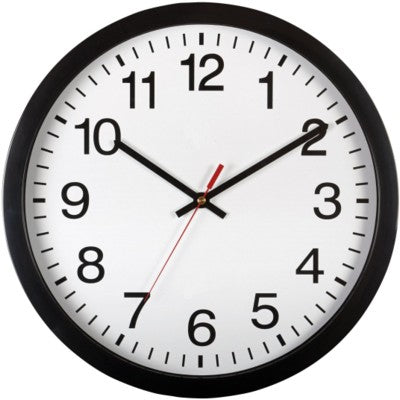 Branded Promotional ROUND PLASTIC WALL CLOCK in Black Clock From Concept Incentives.