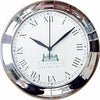 Branded Promotional ROUND METAL WALL CLOCK in Chrome Finish Clock From Concept Incentives.