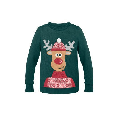 Branded Promotional Christmas Sweater in Green from Concept Incentives