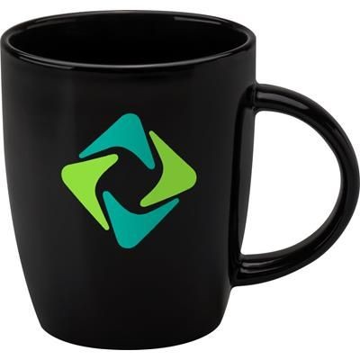 Branded Promotional DARWIN MUG in Black Mug From Concept Incentives.