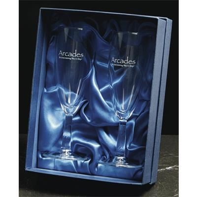 Branded Promotional PAIR OF BUDGET CHAMPAGNE FLUTE GLASSES Champagne Flute From Concept Incentives.